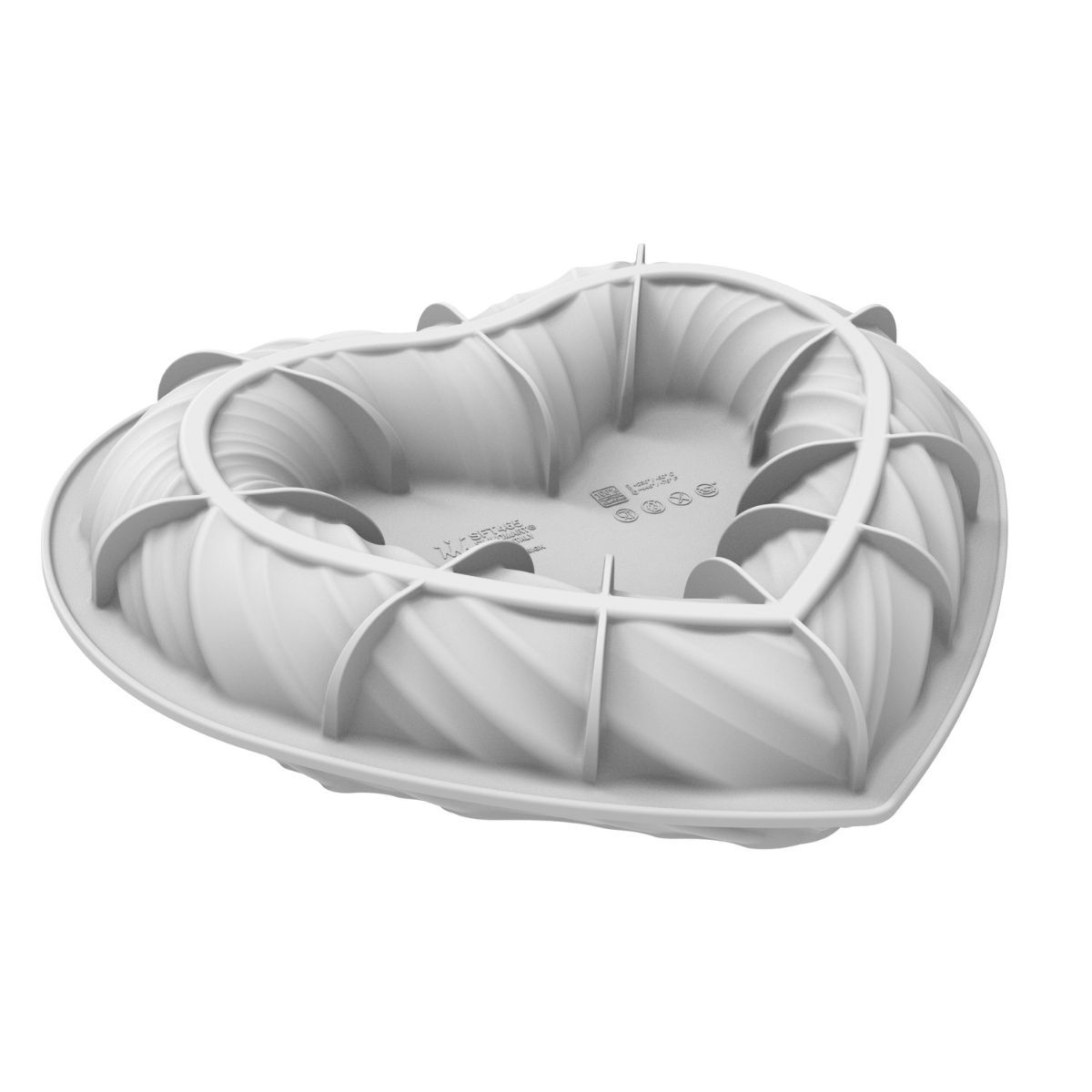 Silikomart | SFT211 Moule En Silicone LOVE, Anti-adhérent, Lot De 1 Moule à Gâteau Avec Anneau De Sécurité, 205 X 186 Mm, H 54 Mm, Volume 1,1 L, Made In Italy