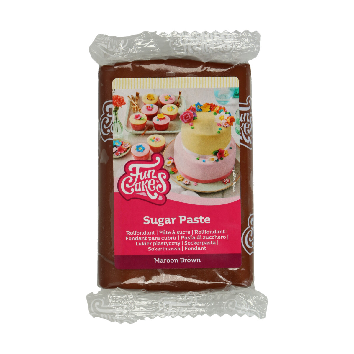 FunCakes Sugar Paste Maroon Brown 250g