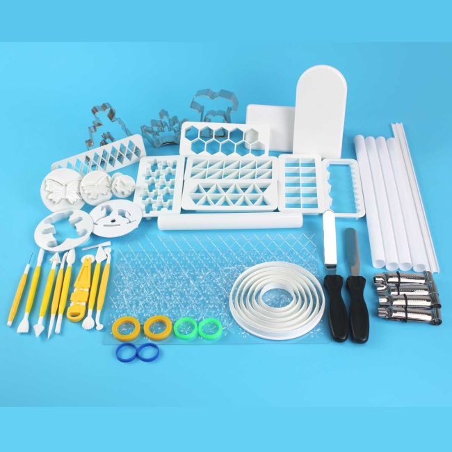 PME BK123 Set Utensili Per Cake Design 8 Pezzi | Stampi E Strumenti Per Pasta Di Zucchero | Giallo
