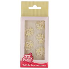 FunCakes Fondant Decorations Chrysanthemum White/Yellow set/30