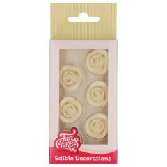 FunCakes Fondant Decorations Roses White set/6