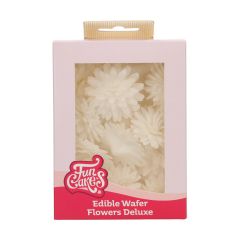 FunCakes Edible Wafer Flowers Deluxe Pompom/Daisy White Medium pk/12