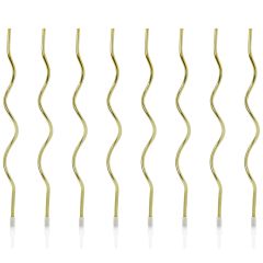PartyDeco Birthday Candles Curl Gold 14cm pk/8