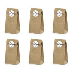 PartyDeco Treat Bags Kraft pk/6