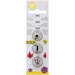 Wilton Decorating Tip #104, #352, #224 set/3