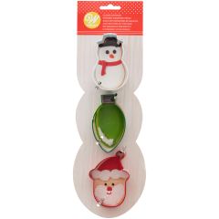 Wilton Cookie Cutter Snowman/Bulb/Santa set/3