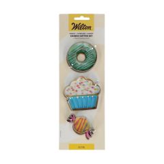 Wilton Cookie Cutter Donut/Cupcake/Candy set/3