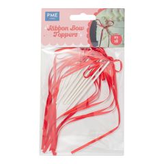 PME Ribbon Bow Toppers Red pk/8