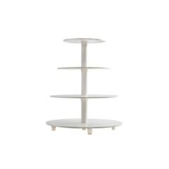 Cake Stand Tiered White Plastic - 4 layers
