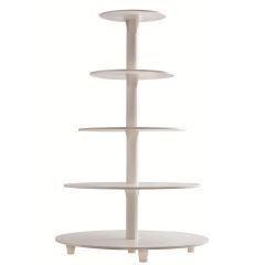 Cake Stand Tiered White Plastic - 5 layers