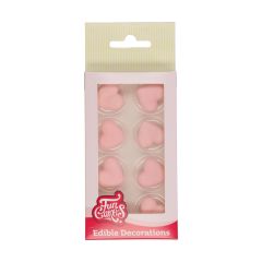 FunCakes Decorazioni di zucchero cuore rosa Set/8