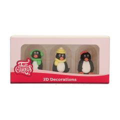 FunCakes Decorazioni di Zucchero 3D Figure di Pinguini Set/3