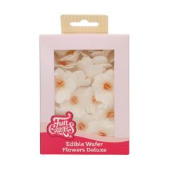 FunCakes Flores de Papel Comestibles Deluxe Hortensia Blanca Pequeña pk/18
