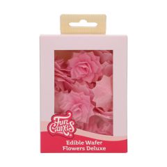 FunCakes Flores de Papel Comestibles Deluxe Rosa Rosalia Rosa Mediana pk/15