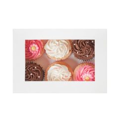 House of Marie Cupcake Box with Window - 6 hole pk/2