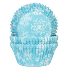 House of Marie Baking Cups Snow Crystal Blue pk/48