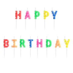 PartyDeco Bougies d'anniversaire Happy Birthday pk/13