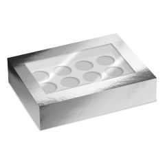 Simply Making Cupcake Box Window Silver Metallic 12 pk/2