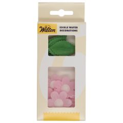Wilton Eetbare Papieren Decoraties Bloemen & Bladeren Roze set/11  