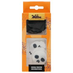 Wilton Edible Wafer Decorations Bats and Skull set/18