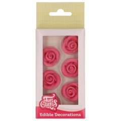 FunCakes Sugar Paste Decorations Roses Pink set/6