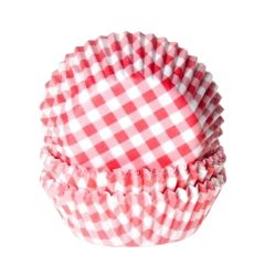 House of Marie Baking Cups Gingham Red pk/48