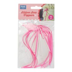 PME Ribbon Bow Toppers Pink pk/8