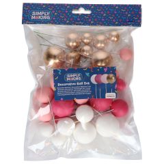 Simply Making Decorative Ball Set Hot Pink Ombre & Gold pk/32