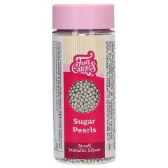 FunCakes Sugar Pearls Small Metallic Silver 80g