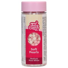 FunCakes Soft Pearls Medium Pink/White 60g