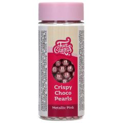 FunCakes Perlas de Chocolate Crujiente - Metallic Pink 60g