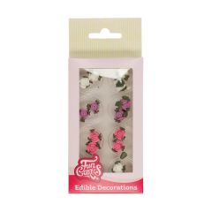 FunCakes Sugar Decorations Roses with Leafs Set/16