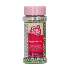 FunCakes Perles en Sucre Moyennes Harlequin Métallique 80 g