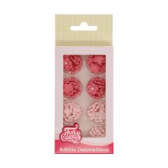 FunCakes Zuckerdekorationen Rosa Blüten Set/64