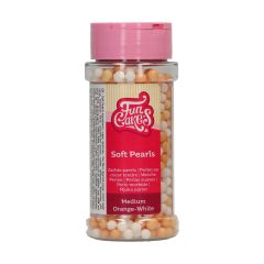 FunCakes Soft Pearls Medium Orange/Weiß 60 g