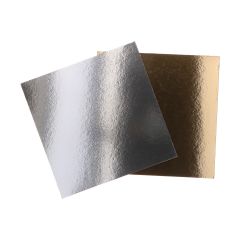 FunCakes Plateaux à gâteau - Argent/Or - Carré- 20cm pk/3