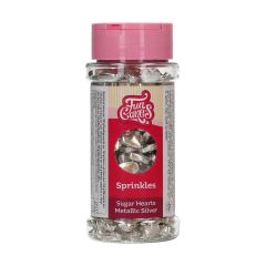 FunCakes Zuckerherzen Metallic Silber 80g