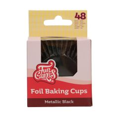 FunCakes Folie Baking Cups - Metallic Zwart pk/48