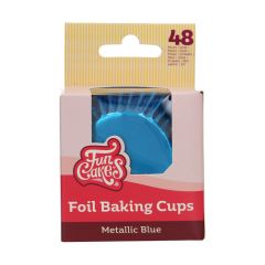 FunCakes Caissettes à Cupcake Feuille - Bleu Métallique pk/48