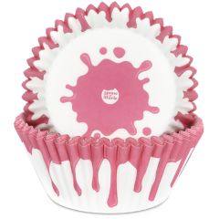 House of Marie Baking Cup Drip Pink pk/50