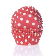 House of Marie Baking cups Polkadot Red - pk/50