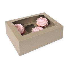 House of Marie Boîtes à Cupcakes 6 - Kraft pcs/2