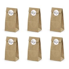 PartyDeco Sacs à friandises Kraft pk/6