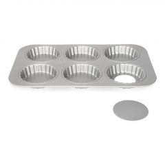 Patisse Teglia mini Quiche -Base amovibile - 6 cavità 10cm