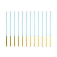 PartyDeco Candles Blue/Gold 12/pcs