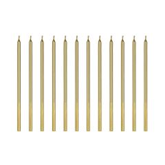 PartyDeco Candles Gold 12/pcs
