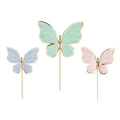 PartyDeco Cake Toppers Butterflies 9 x 6,5 cm