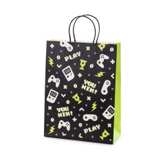 PartyDeco Bolsa de Regalo - Gamer - 10x24x32cm