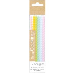 Scrapcooking Candele pastello lunghe e ritorte 12 cm pk/12
