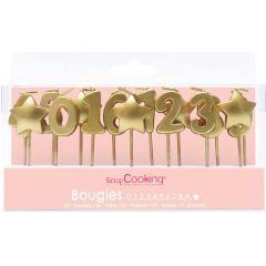 Scrapcooking Velas Doradas pk/15 1,2,3 estrellas